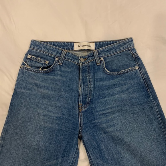 Reformation raw hem size wide leg straight 27 jeans - Picture 1 of 5